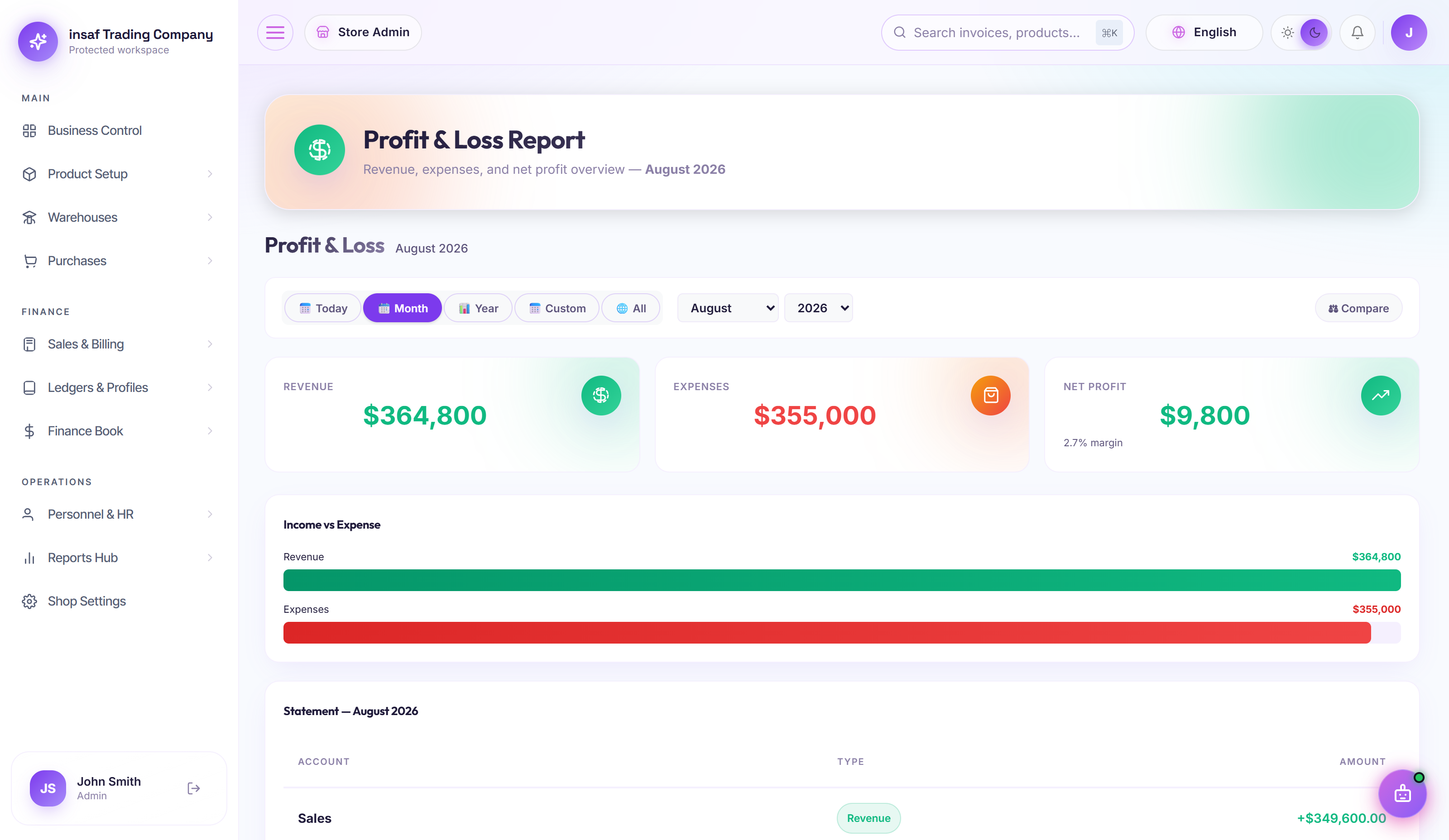 Mizan Reports Hub showing day book, ledgers, GST and stock reports with export options.