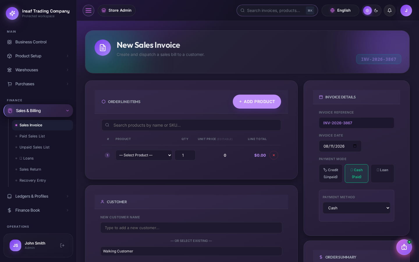 Creating Sales Invoices