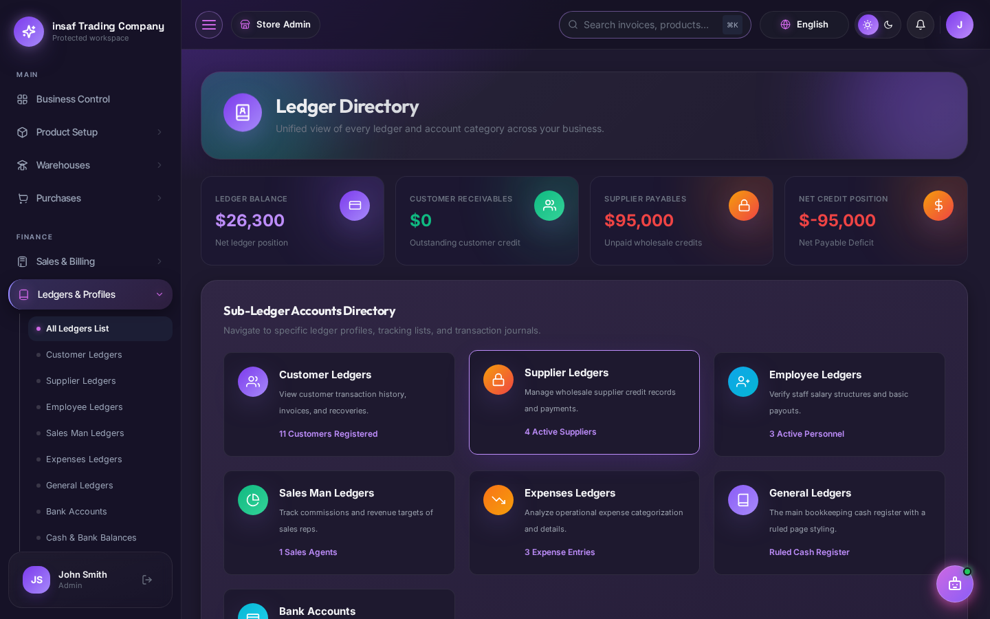 Managing Ledgers